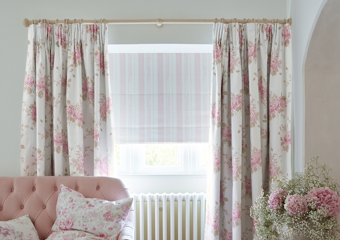 Shabby Chic by Rachel Ashwell Belle Hydrangea, Powder Pink - Made to Measure Curtains - Image 3